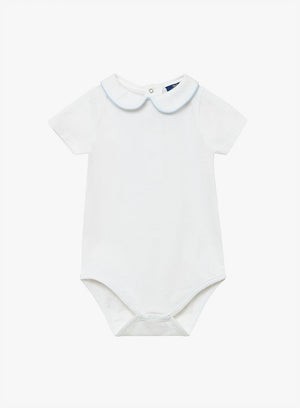 Chelsea Clothing Company Body Baby Short-Sleeved Milo Body in White/Blue