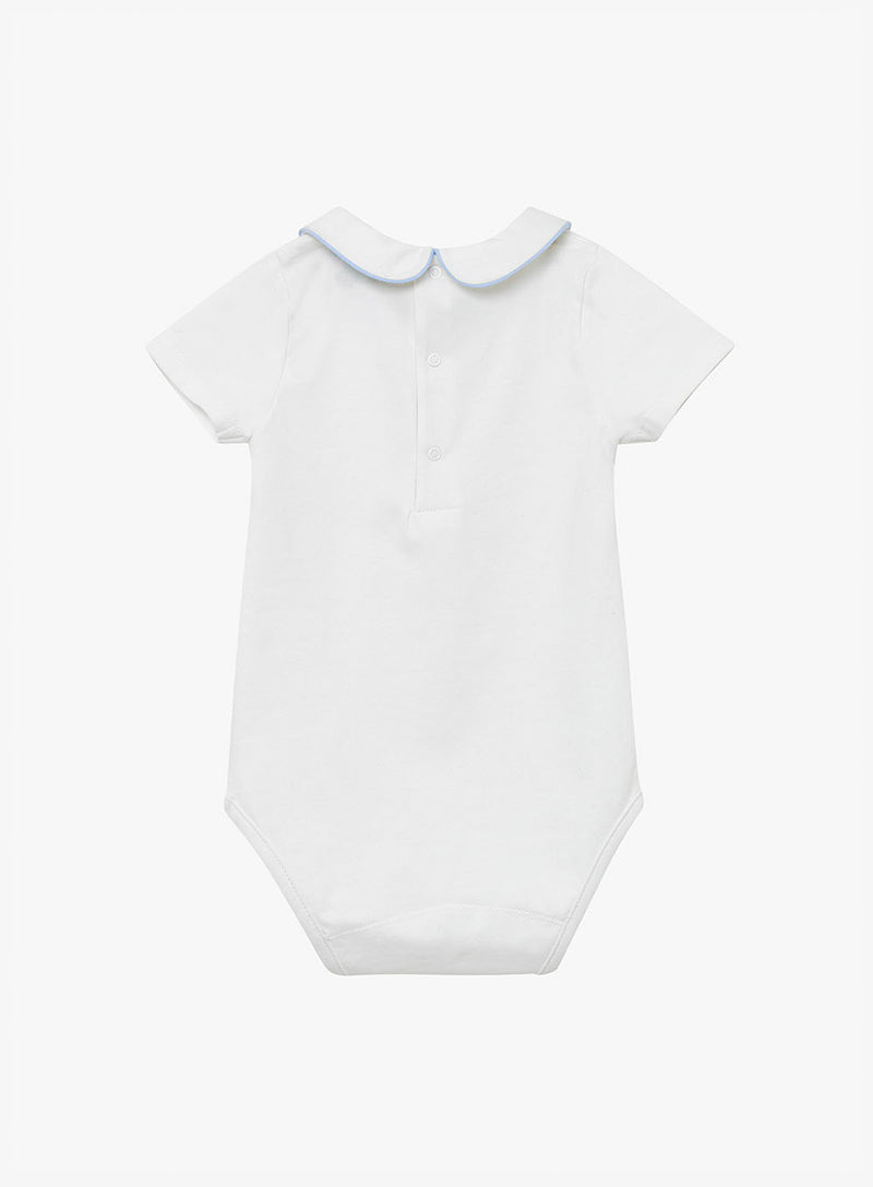 Chelsea Clothing Company Body Baby Short-Sleeved Milo Body in White/Blue