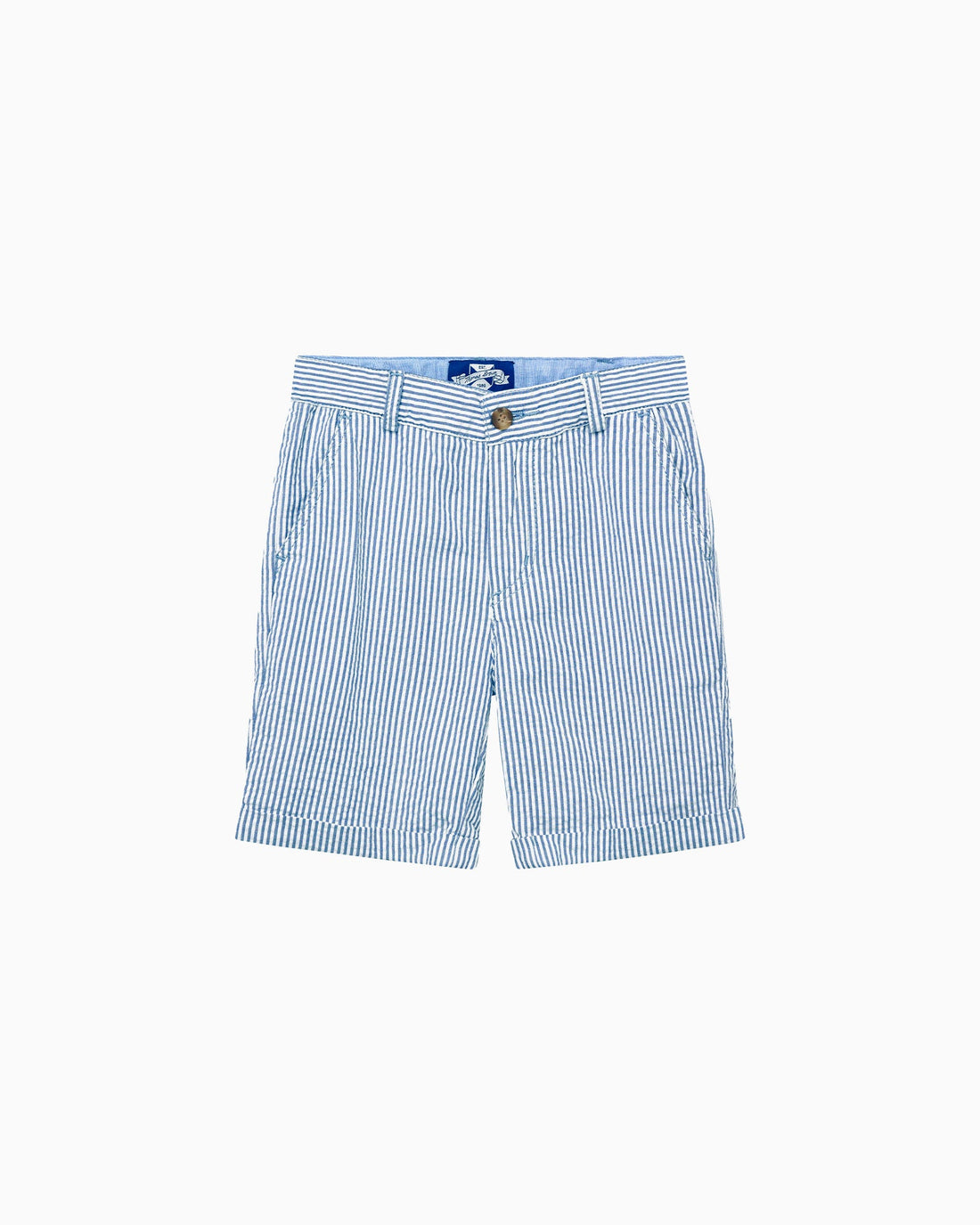 Thomas Brown Shorts Charlie Chino Shorts in Blue Stripe