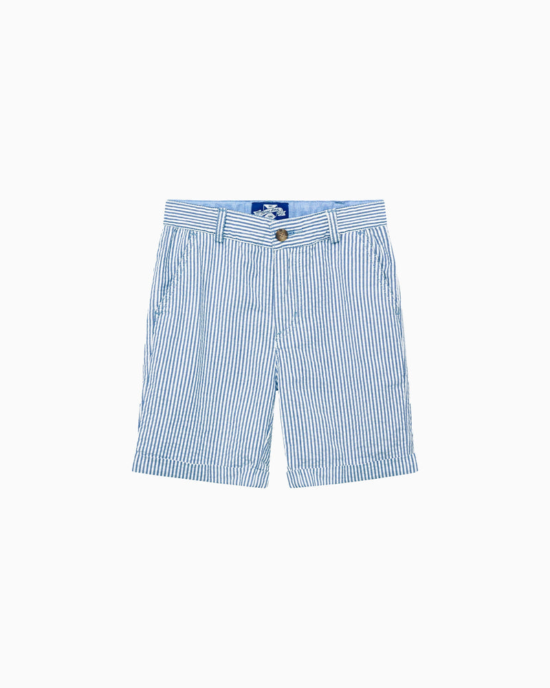 Thomas Brown Shorts Charlie Chino Shorts in Blue Stripe