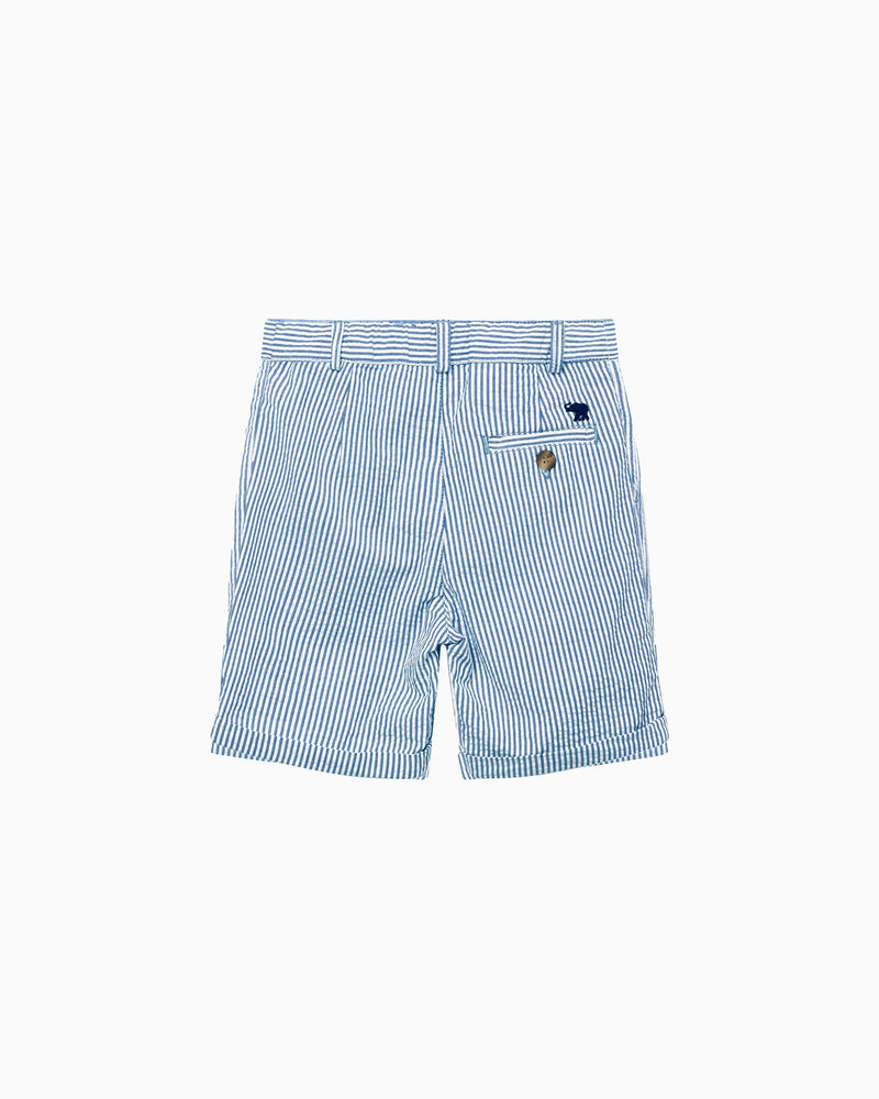 Thomas Brown Shorts Charlie Chino Shorts in Blue Stripe
