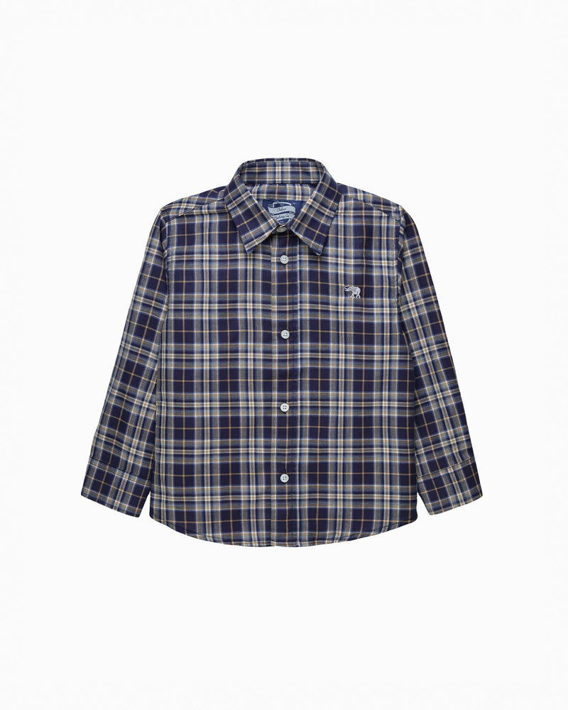 Chelsea Clothing Company Shirt Oliver Shirt in Navy/ Camel Check