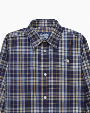 Chelsea Clothing Company Shirt Oliver Shirt in Navy/ Camel Check