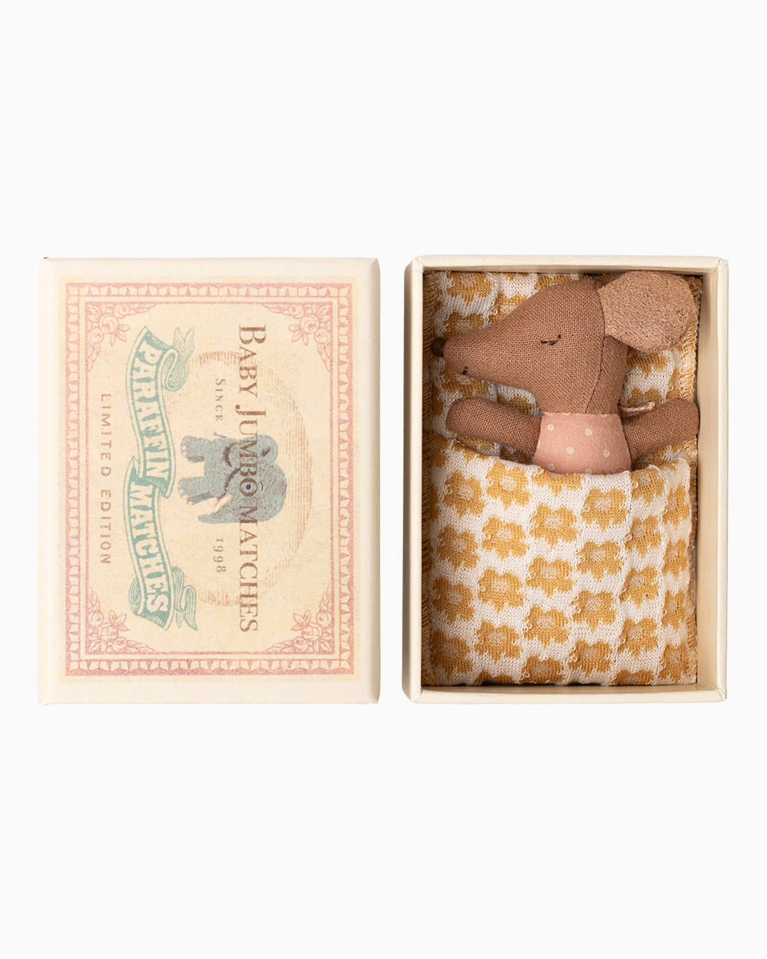 Maileg Toy Maileg Sleepy Baby Mouse Matchbox: Rose