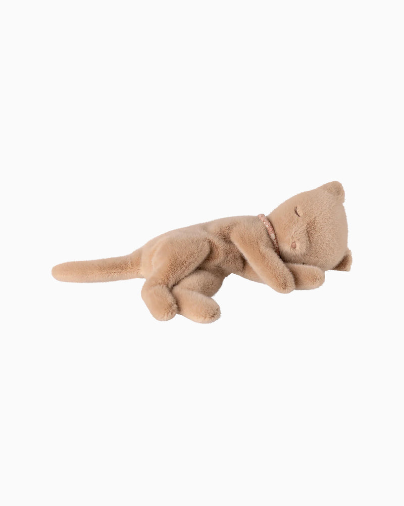 Maileg Sleeping Kitten Plush Small - Cream Peach