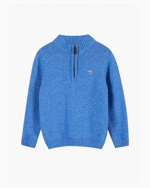 Thomas Brown Jumper Calum Half-Zip Jumper in Sky Blue