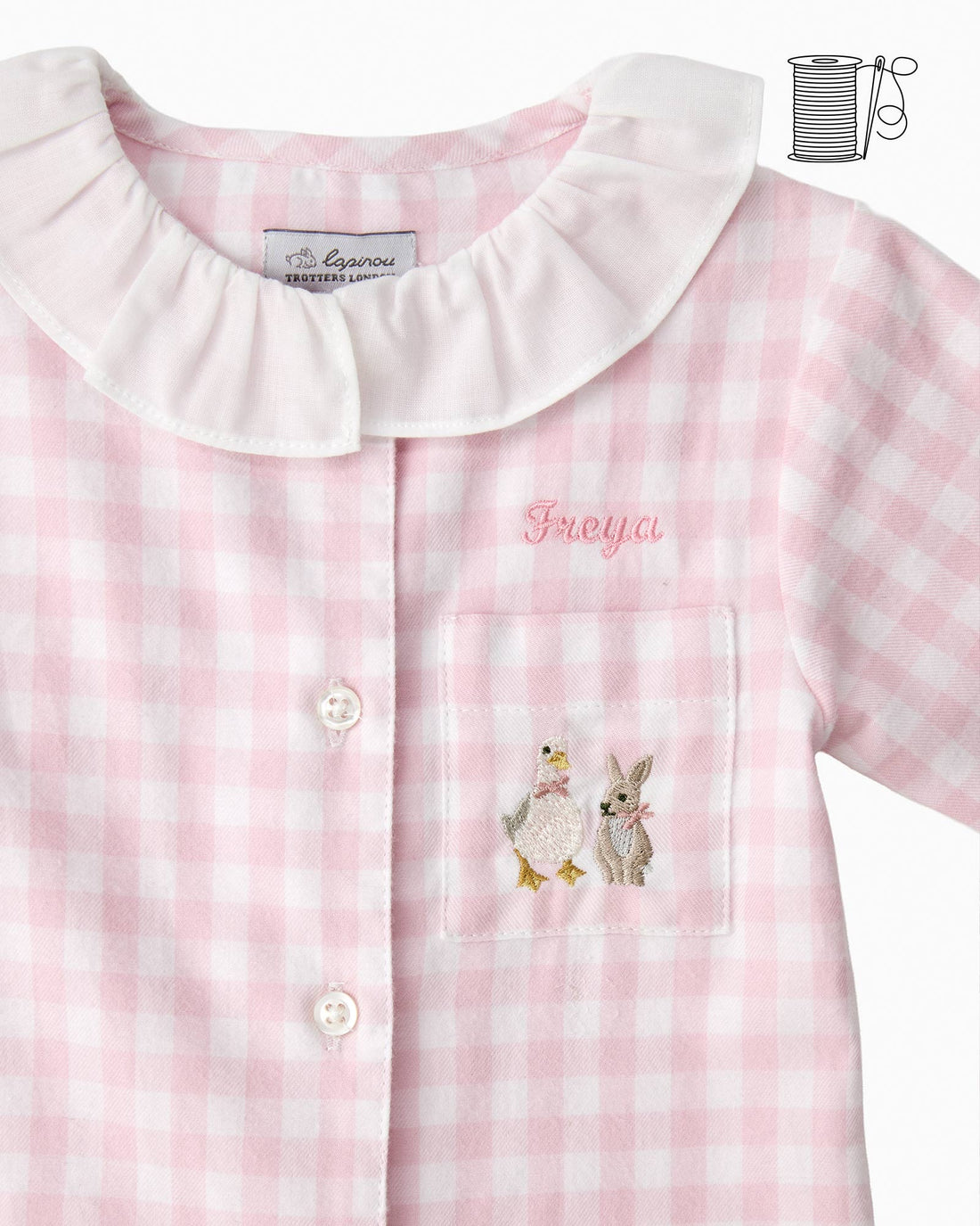 Lapinou All-in-One Baby Freya All-in-One in Pink Gingham