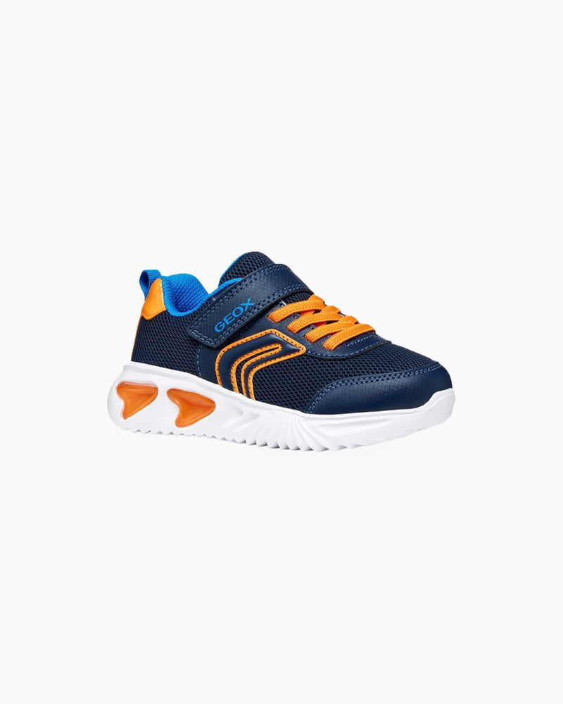 Geox Trainers Geox Assister Light Up Boys Trainers in Navy/Orange