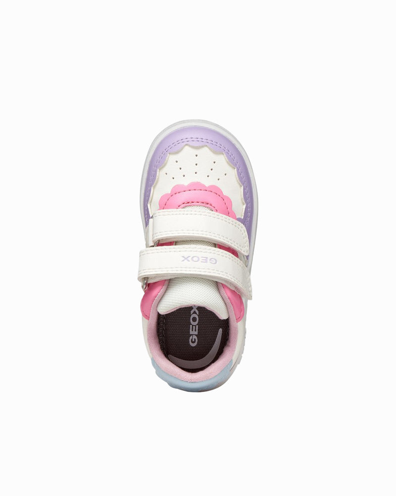 Geox Trainers Geox Eclyper Baby Girl Trainers in Optic White/Light Lilac