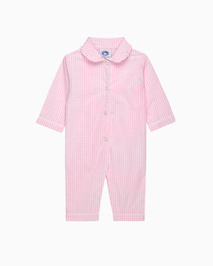 Original Pyjama Company All-in-One Gingham Frill Collar All-In-One