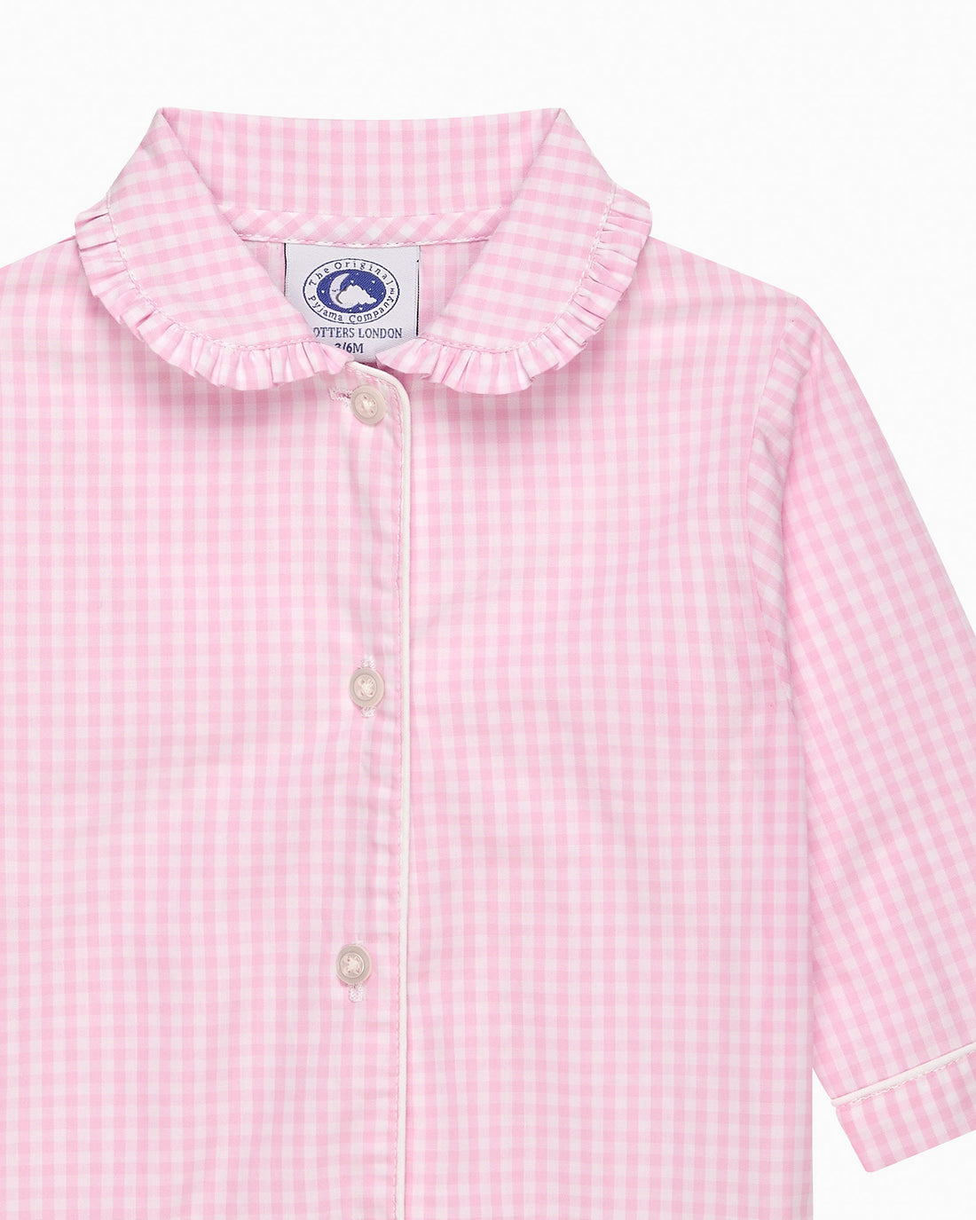 Original Pyjama Company All-in-One Gingham Frill Collar All-In-One
