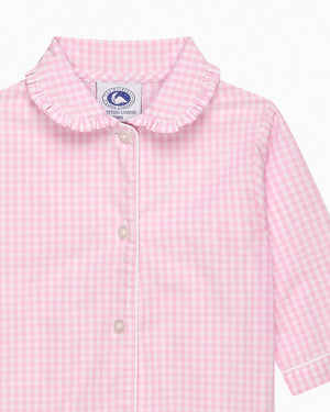 Original Pyjama Company All-in-One Gingham Frill Collar All-In-One