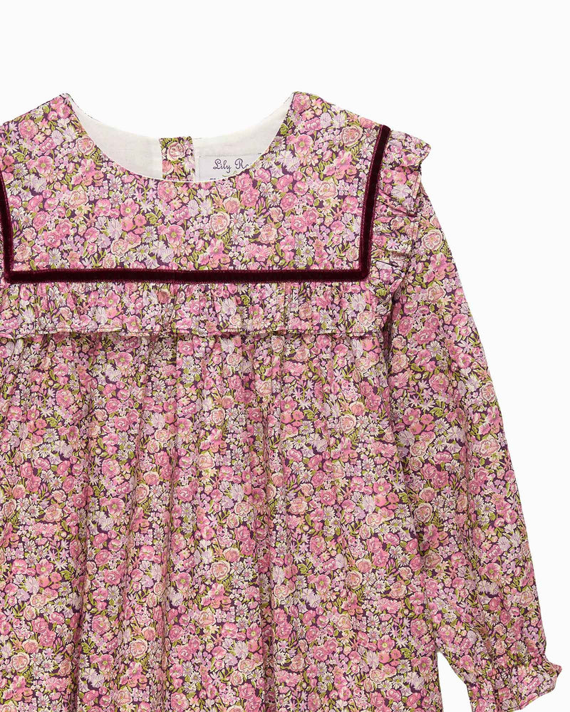 Lily Rose Dress Floral Ruffle Dress in Chive