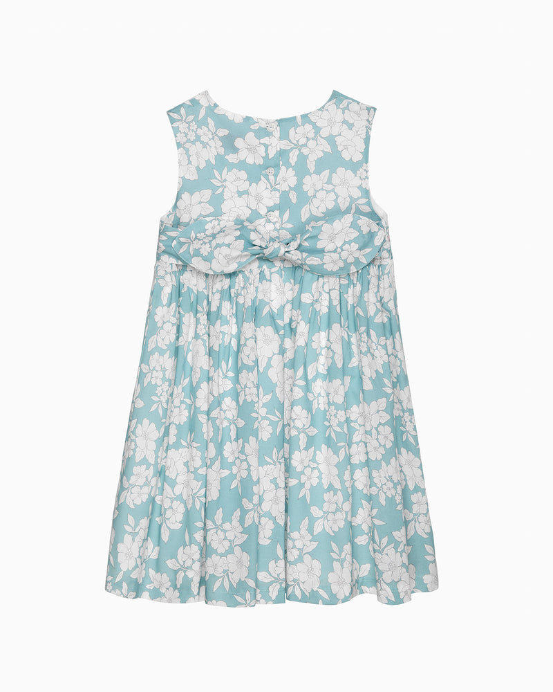 Confiture Dress Molly Smocked Pinafore in Teal Floral