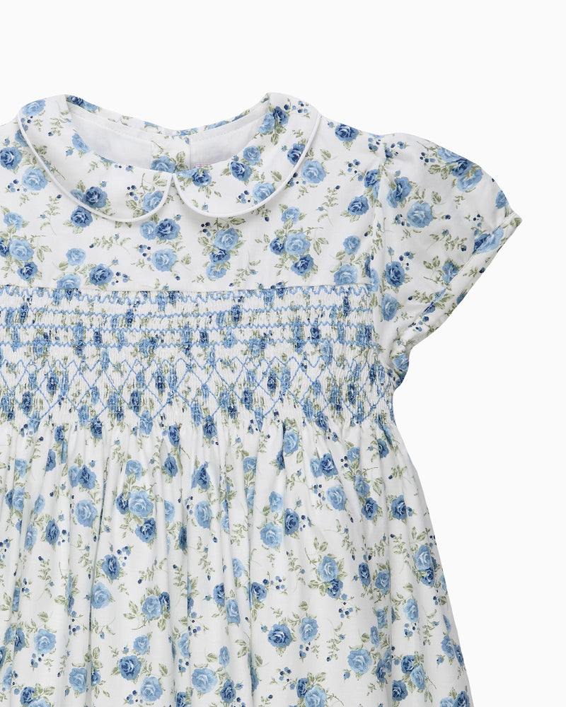 Confiture Dress Arabella Rose Floral Smocked Dress in Blue