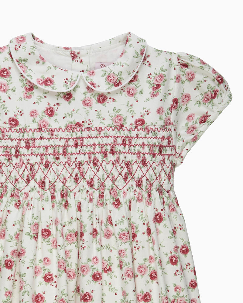 Confiture Dress Arabella Rose Floral Smocked Dress in Pink