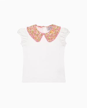 Lily Rose Top Pie Crust Jersey Top in Peach Sparkle Betsy