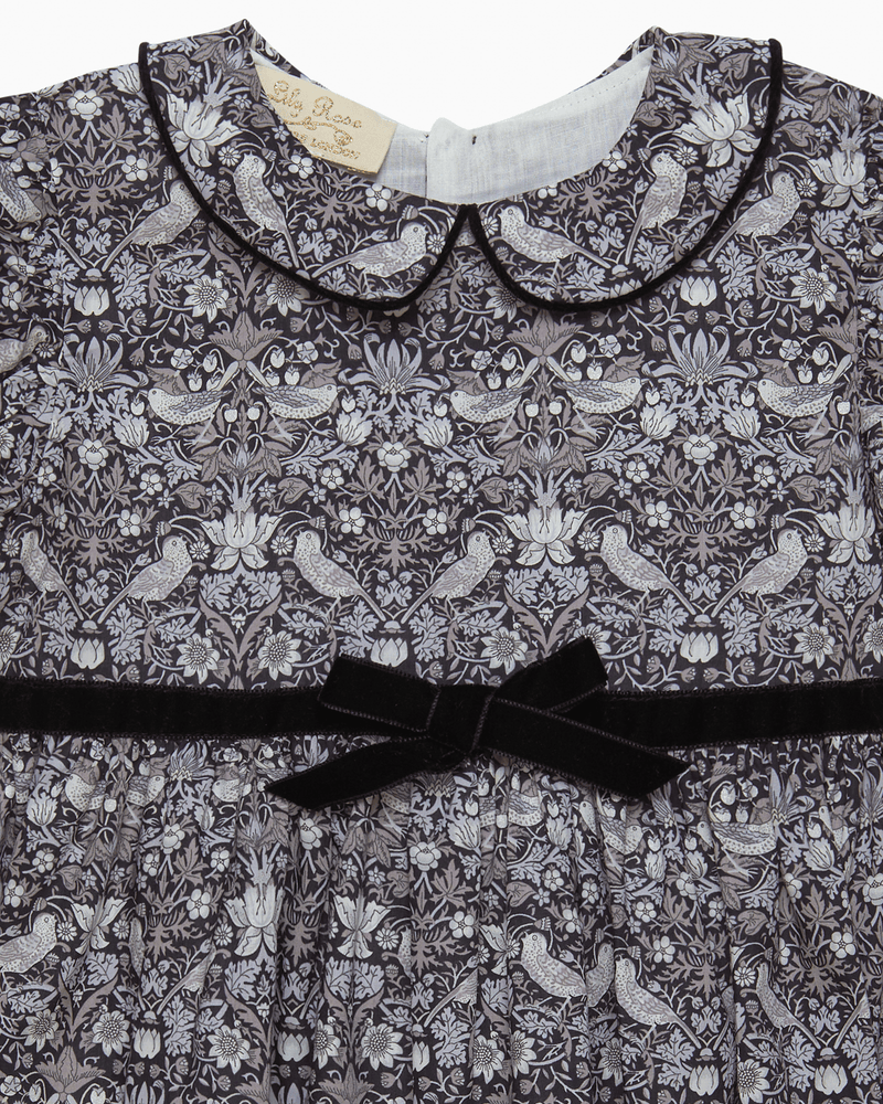 Lily Rose Gold Dress Black Strawberry Thief Dress