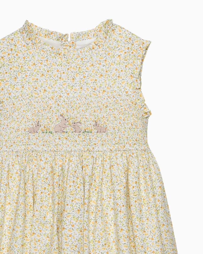 Confiture Dress Bunny Smocked Dress in Yellow