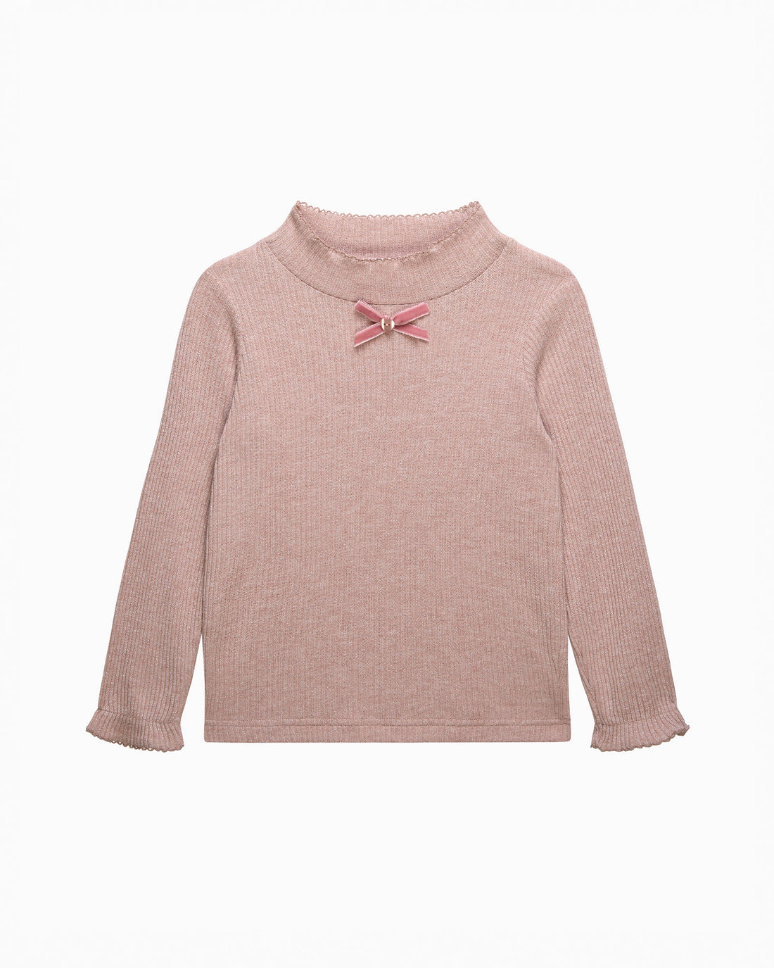 Confiture Top Button & Bow Sparkle Knitted Top