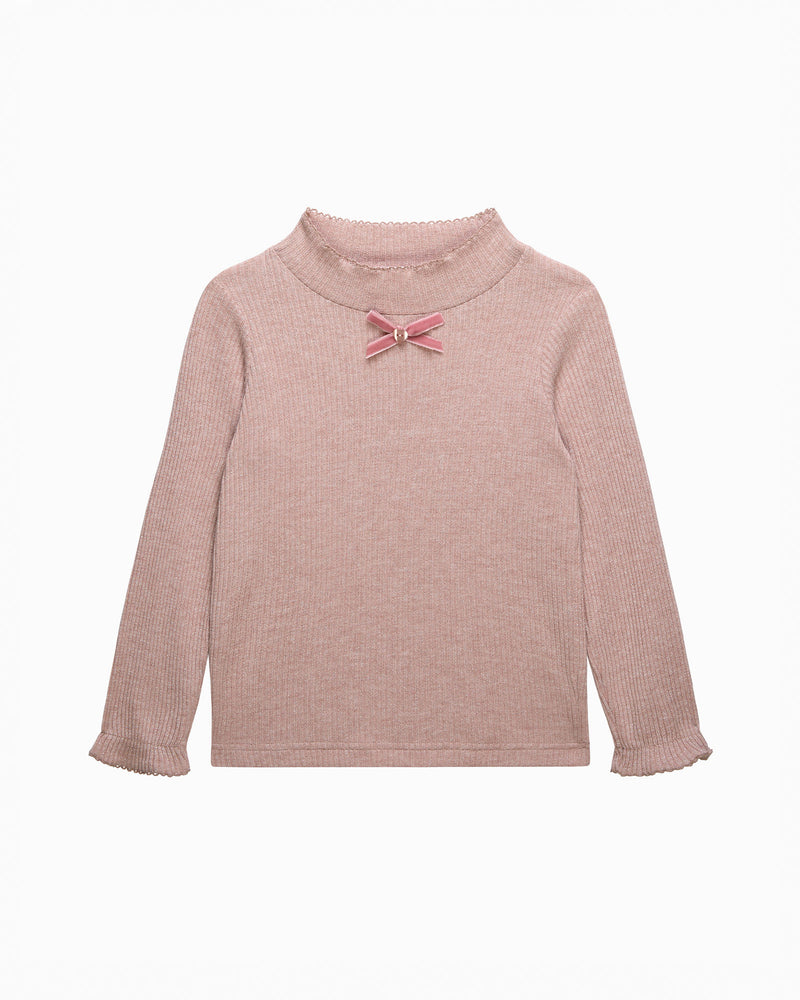 Confiture Top Button & Bow Sparkle Knitted Top