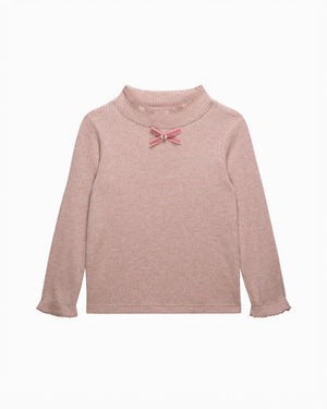 Confiture Top Button & Bow Sparkle Knitted Top