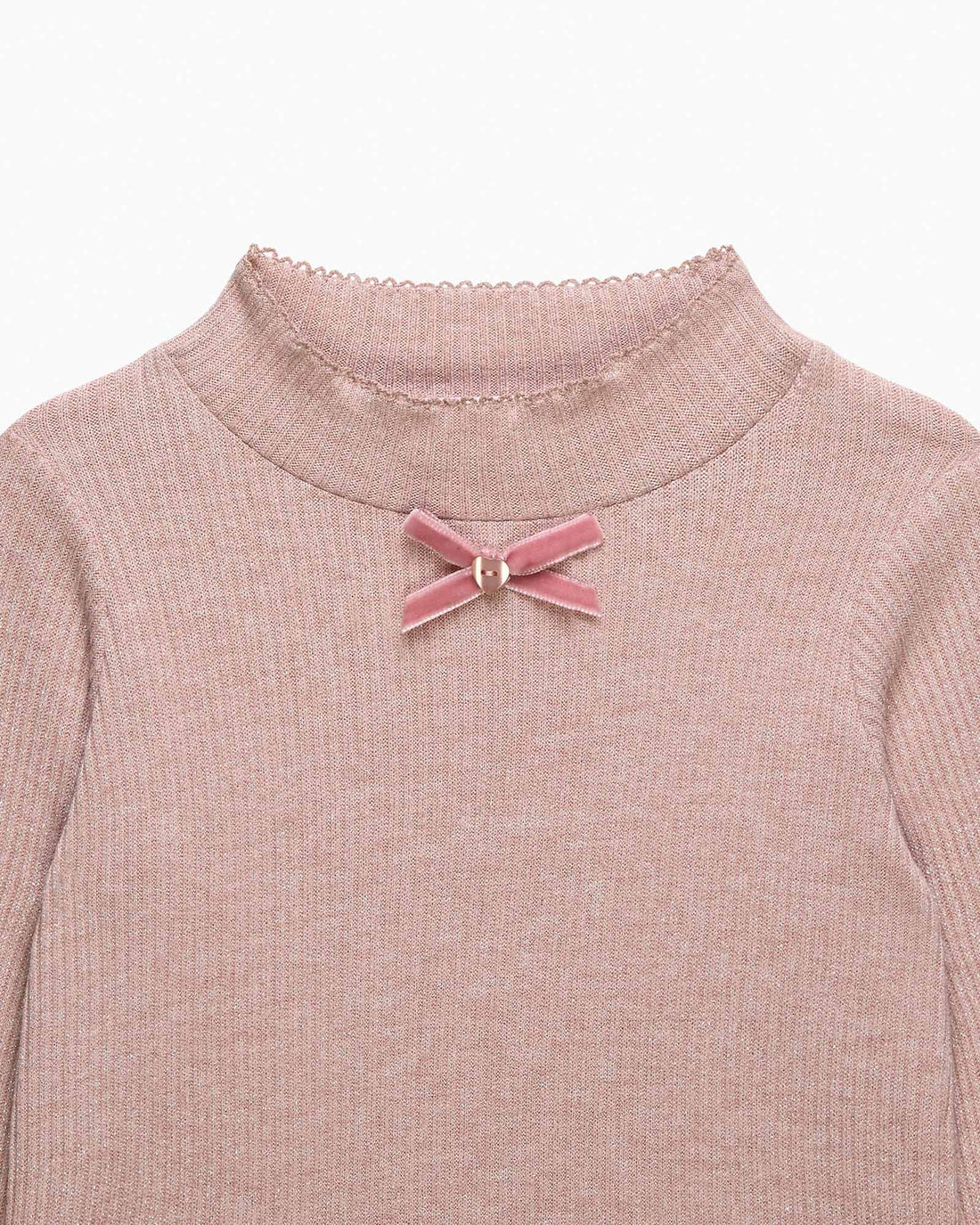 Confiture Top Button & Bow Sparkle Knitted Top