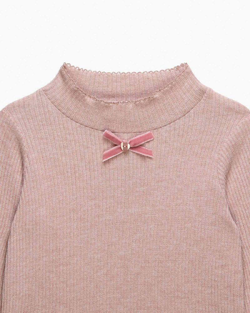 Confiture Top Button & Bow Sparkle Knitted Top
