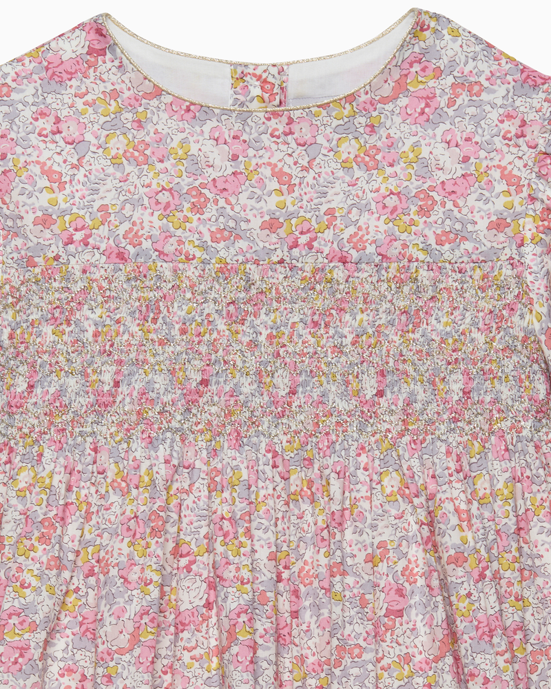Lily Rose Gold Dress Smocked Party Dress in Claire Aude