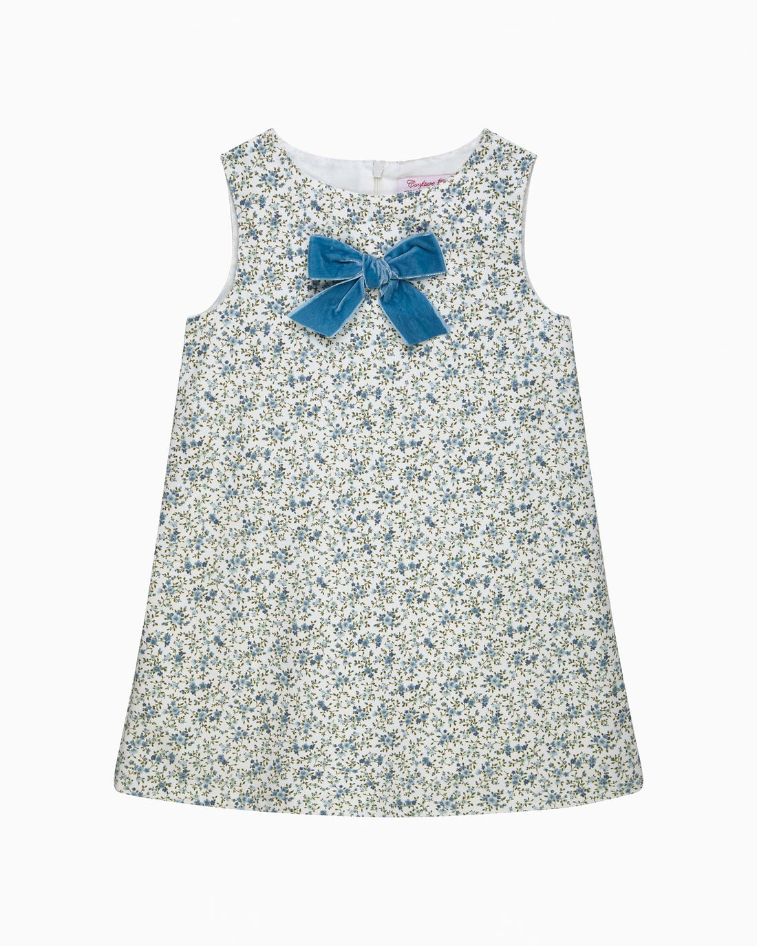 Confiture Dress Cord Ditsy Floral Pinafore in Blue