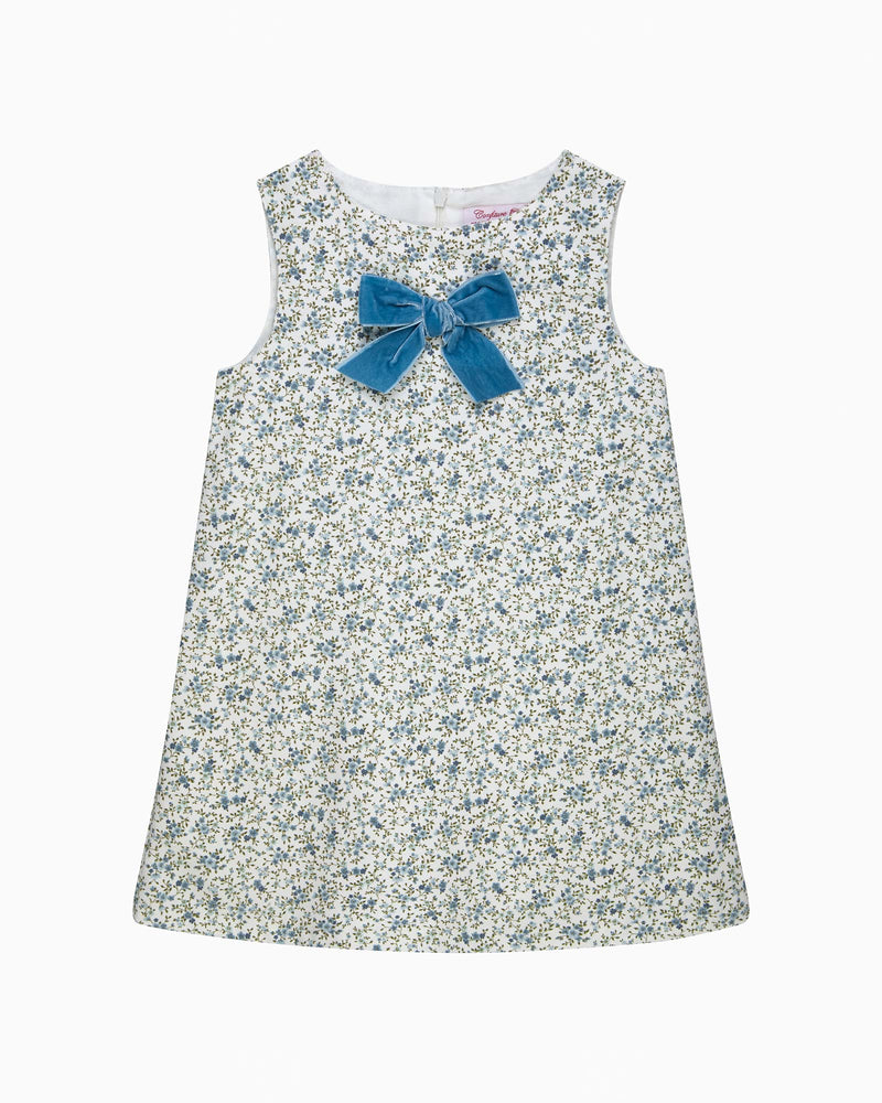 Confiture Dress Cord Ditsy Floral Pinafore in Blue