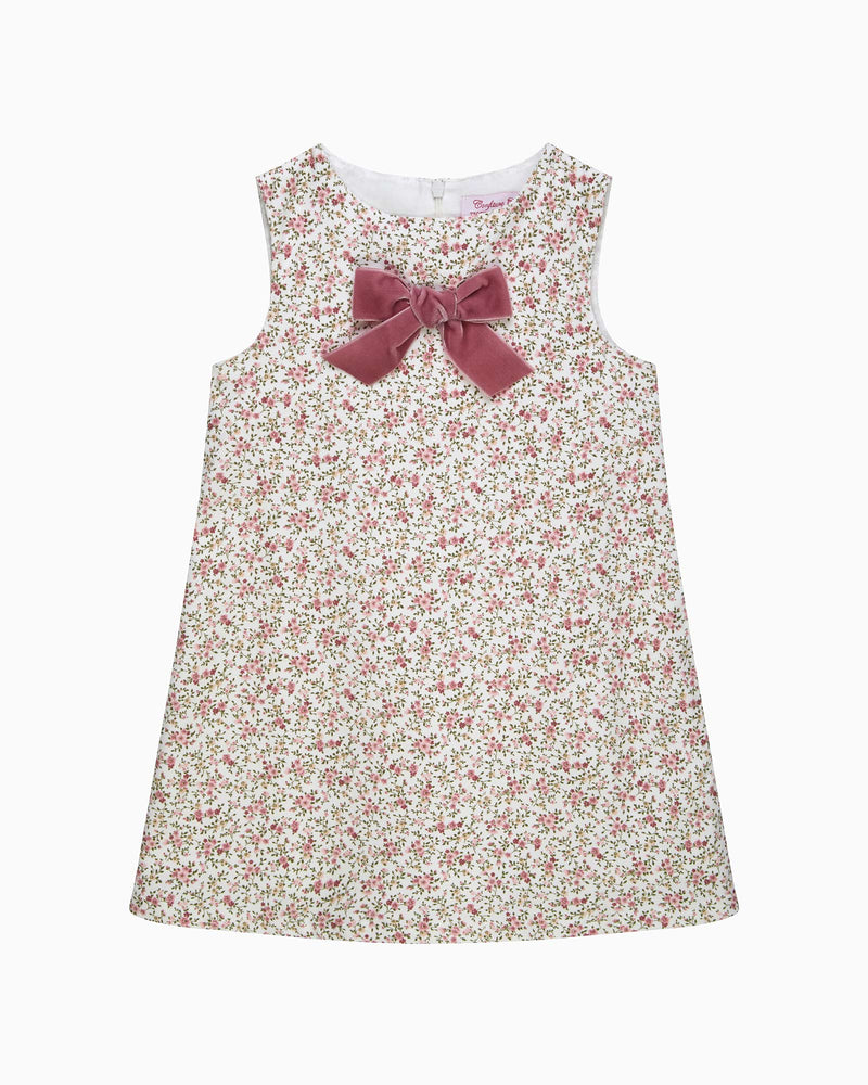 Confiture Dress Cord Ditsy Floral Pinafore in Pink
