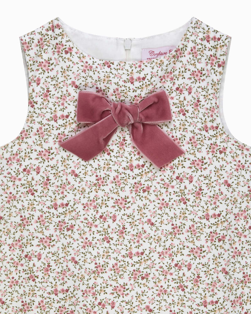 Confiture Dress Cord Ditsy Floral Pinafore in Pink