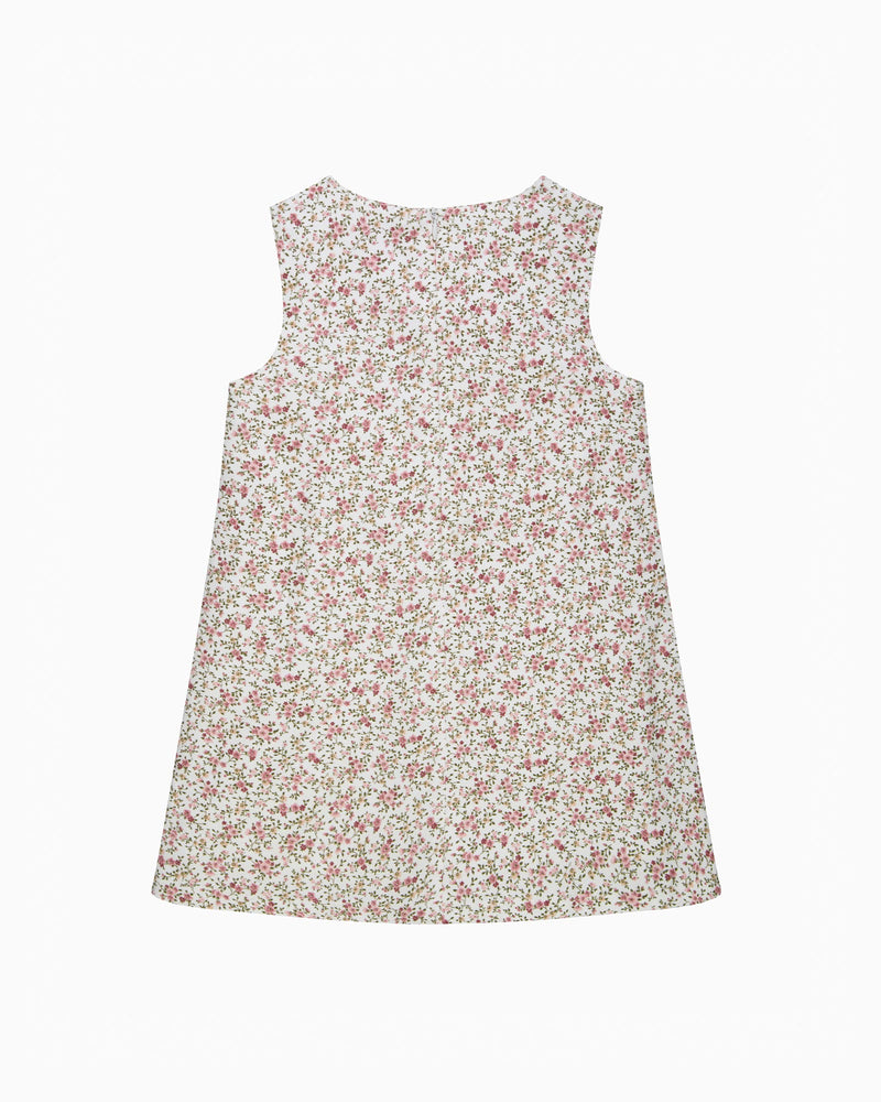 Confiture Dress Cord Ditsy Floral Pinafore in Pink