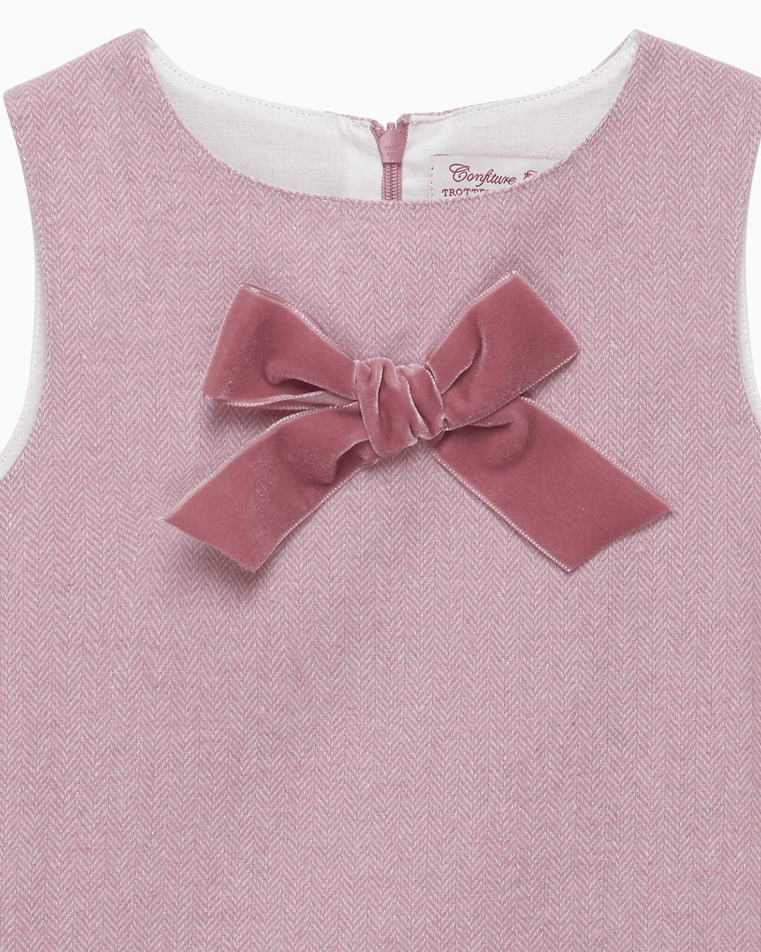 Confiture Dress Georgina Bow Dress in Pink Herringbone