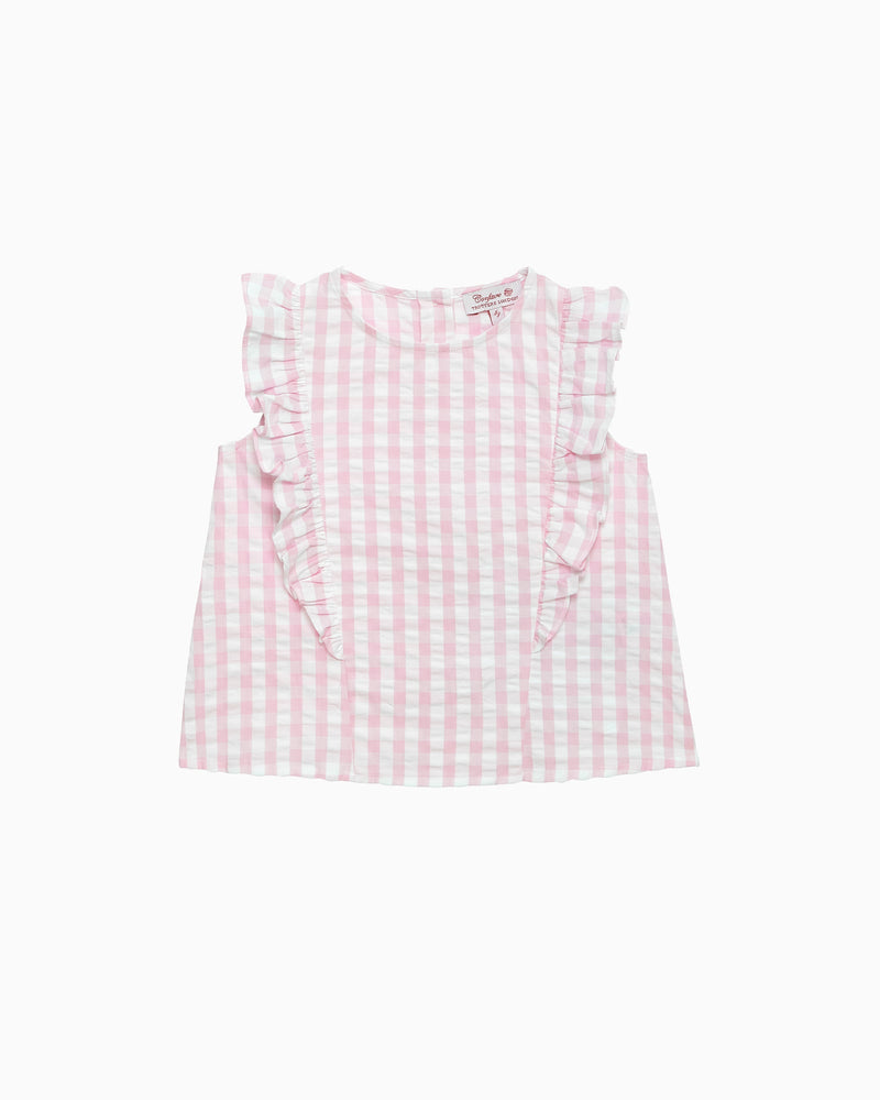 Confiture Top Ruffle Top in Pink Gingham