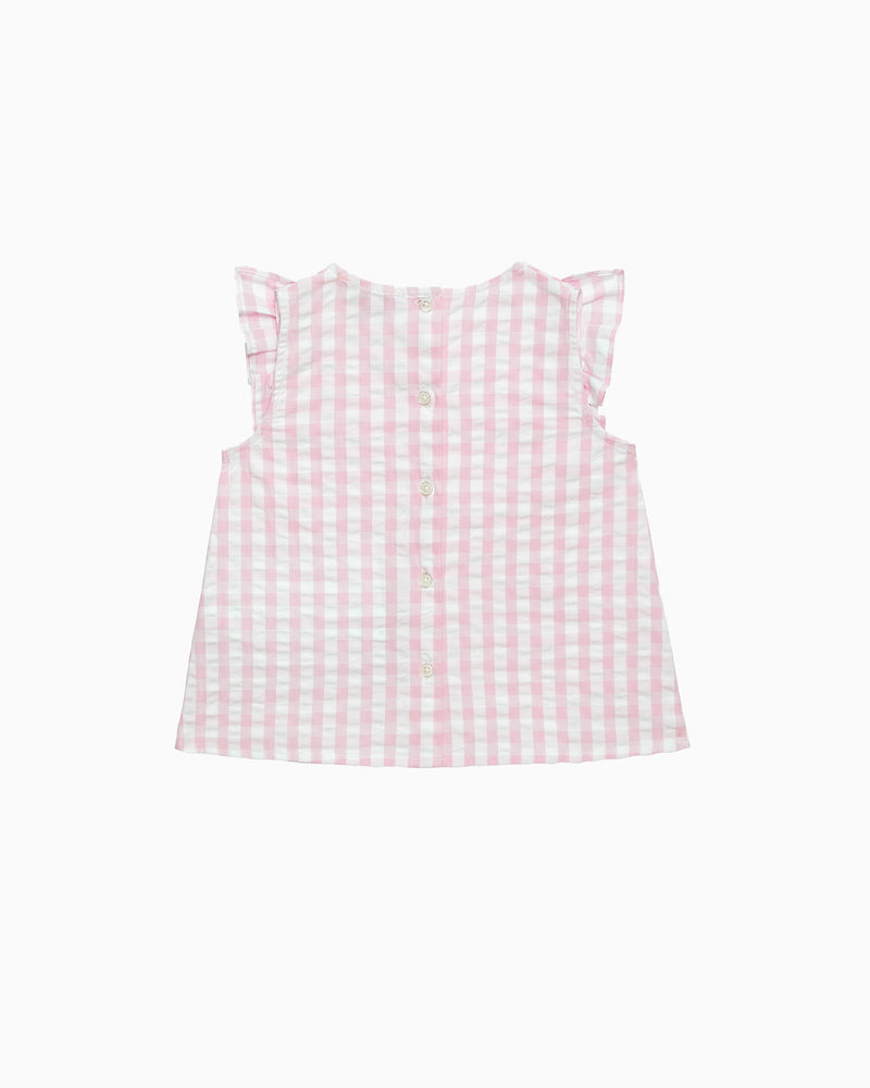 Confiture Top Ruffle Top in Pink Gingham