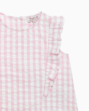 Confiture Top Ruffle Top in Pink Gingham