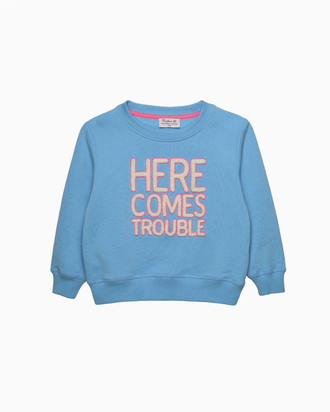 Confiture Sweatshirt Here Comes Trouble Sweatshirt in Blue/Pink