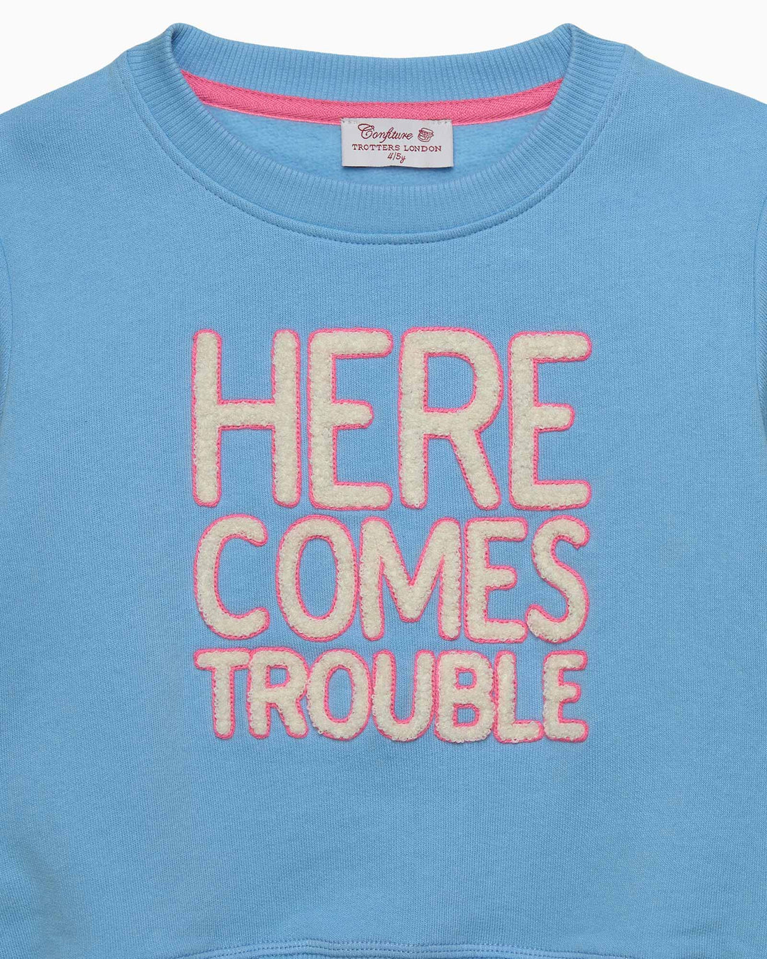 Confiture Sweatshirt Here Comes Trouble Sweatshirt in Blue/Pink