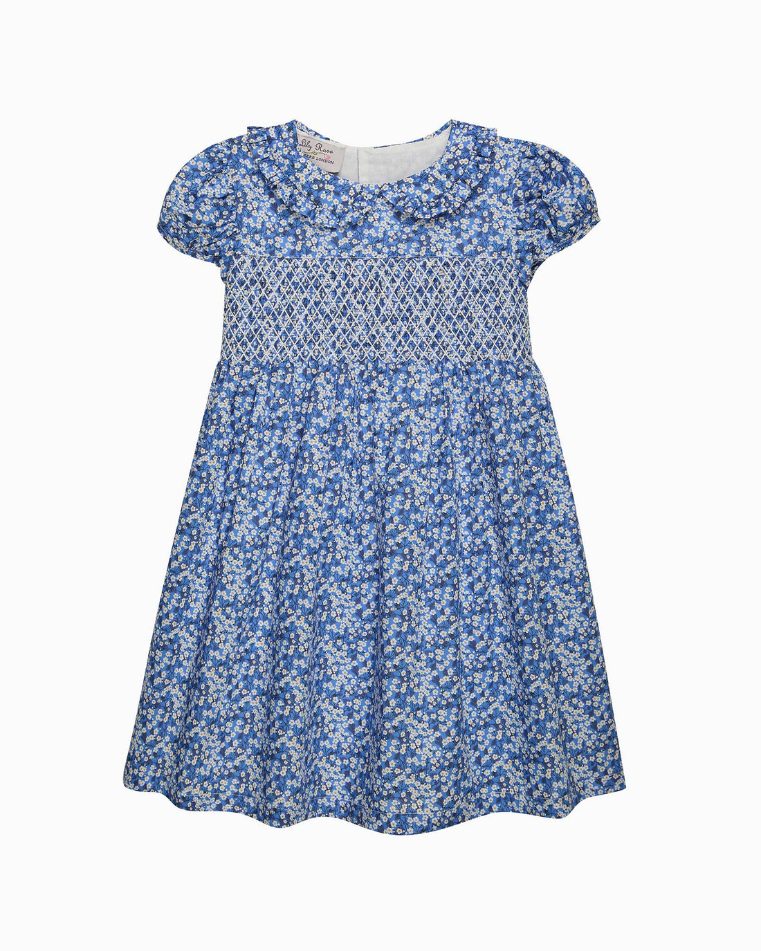 Lily Rose Dress Smocked Dress in Blue Mitsi Valeria