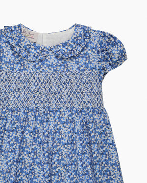 Lily Rose Dress Smocked Dress in Blue Mitsi Valeria