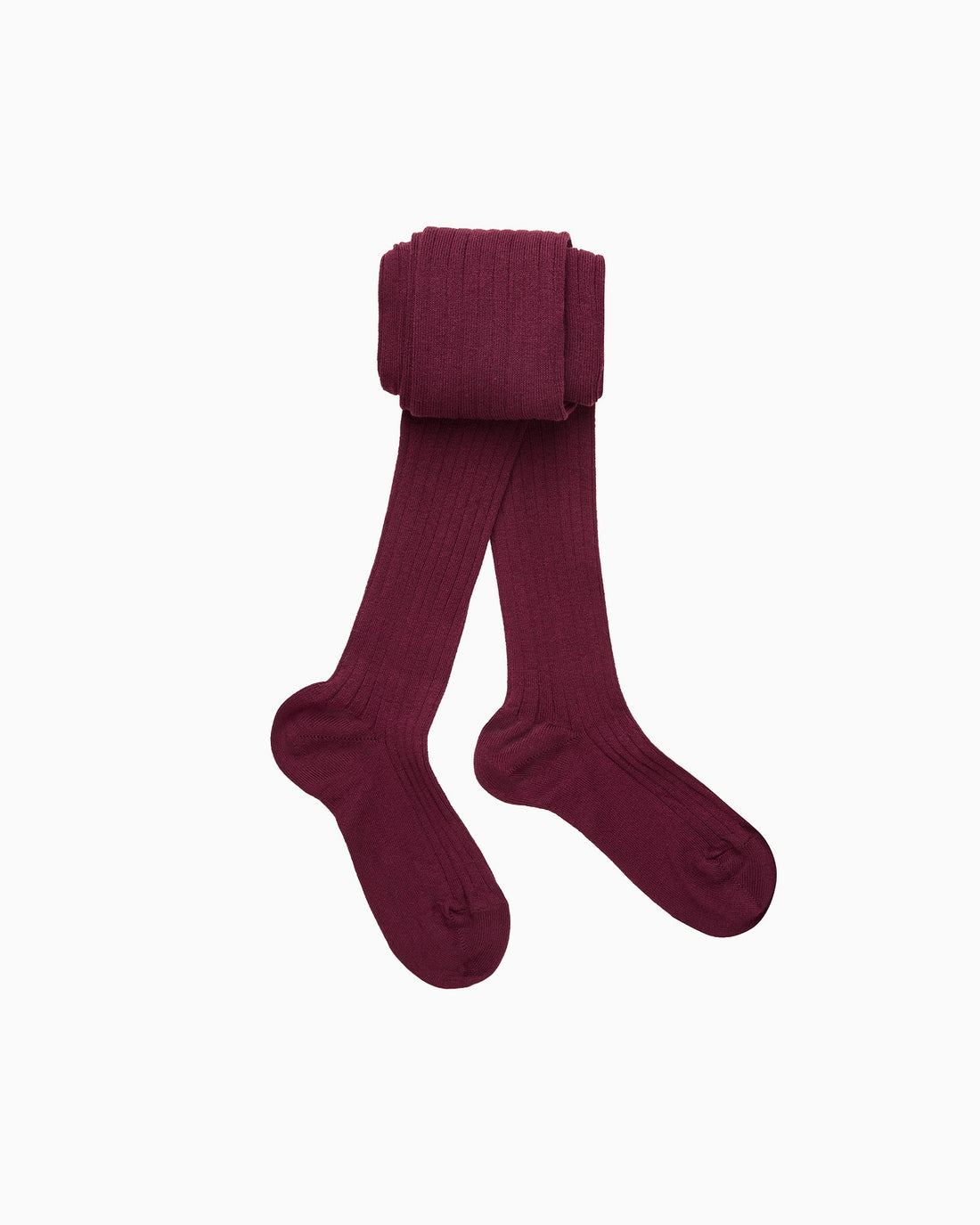 Chelsea Clothing Company Tights Ribbed Tights in Aubergine