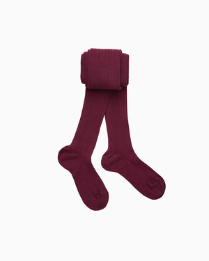 Chelsea Clothing Company Tights Ribbed Tights in Aubergine