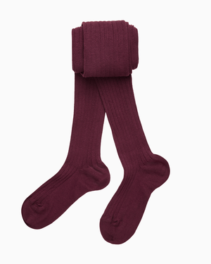 Chelsea Clothing Company Tights Ribbed Tights in Aubergine