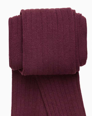 Chelsea Clothing Company Tights Ribbed Tights in Aubergine