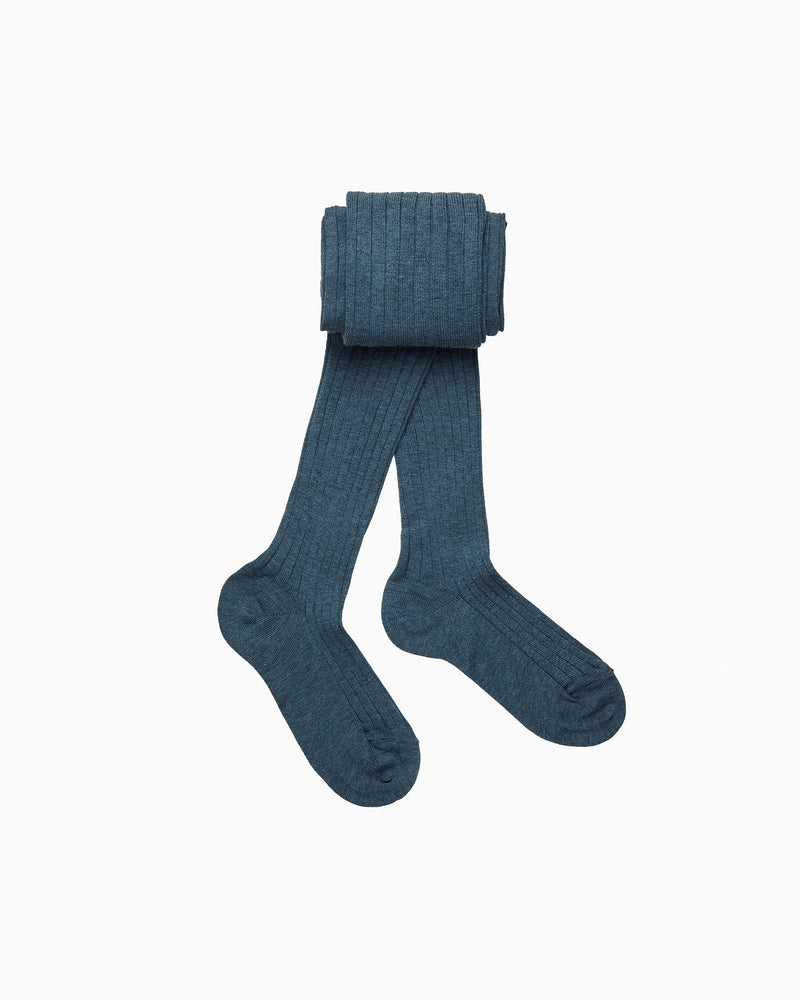 Chelsea Clothing Company Tights Ribbed Tights in Denim Blue