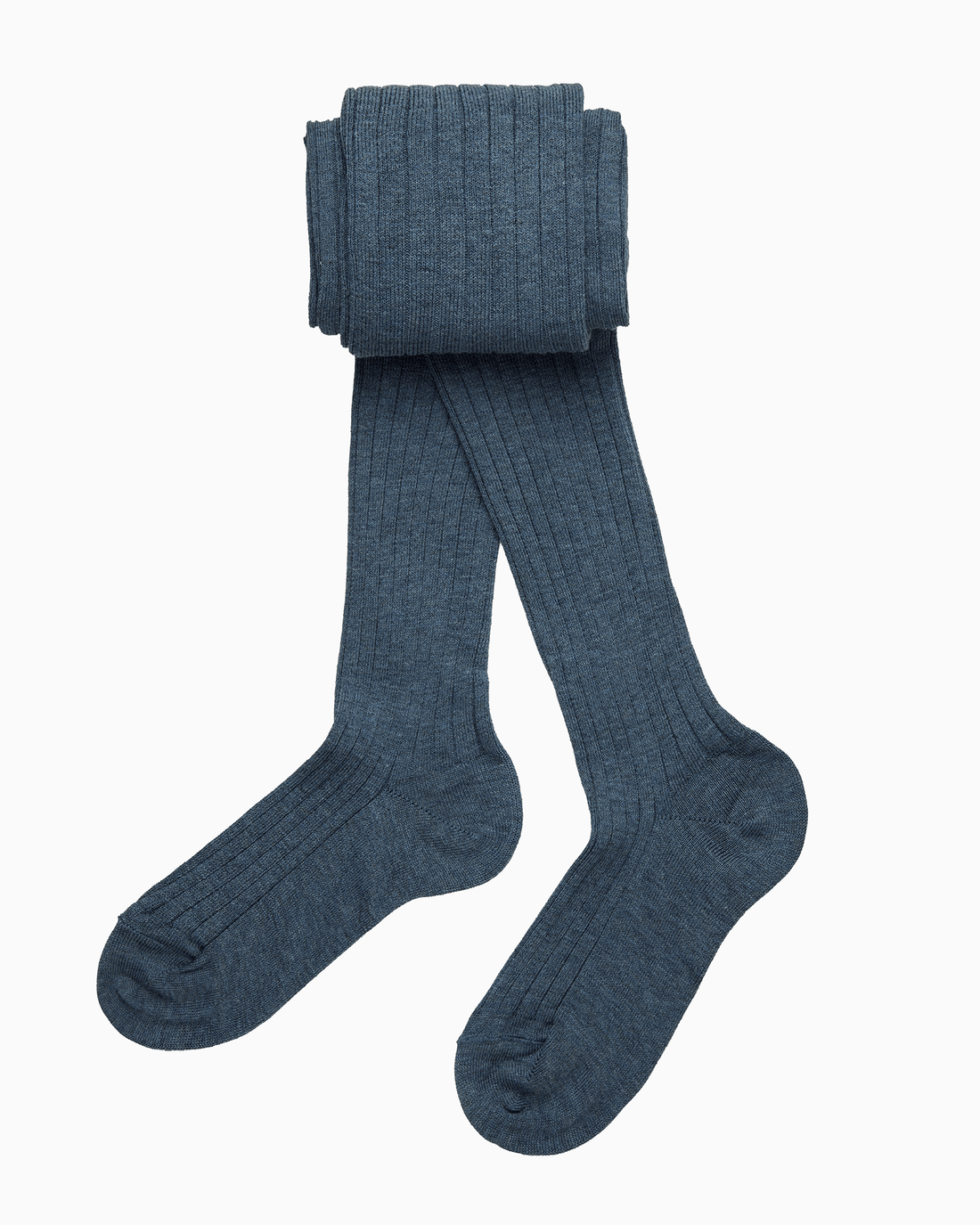 Baby Ribbed Tights in Denim Blue Trotters London – Trotters