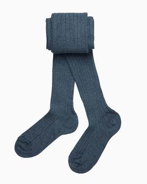 Chelsea Clothing Company Tights Baby Ribbed Tights in Denim Blue