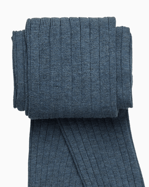 Chelsea Clothing Company Tights Baby Ribbed Tights in Denim Blue
